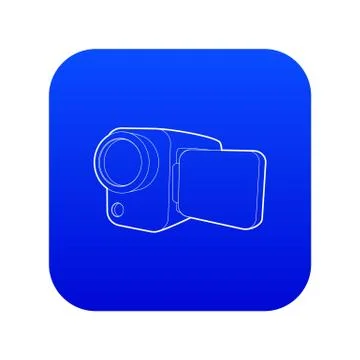 Camcorder icon blue vector Stock Illustration