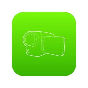 Camcorder icon green Stock Illustration