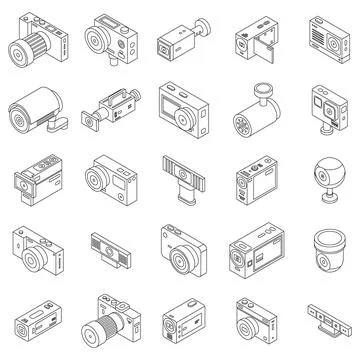Camcorder icons set vector outline Stockillustratie