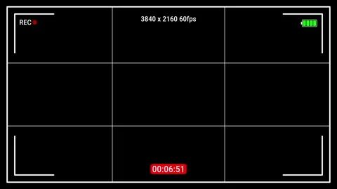 Camcorder Recording Screen interface on black background Video stock 316594896