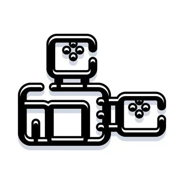 Camcorder recording video on a white background illustrating film Stock Illustration