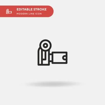 Camcorder Simple vector icon. Illustration symbol design template for web mob Stock Illustration