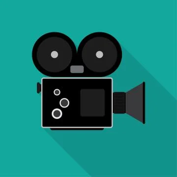 Camcorder symbol Flat Vector Stock Illustration