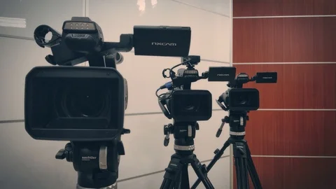 Camcorders in the studio 4K Video Vídeo Stock 86421087