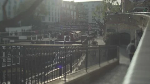 Camden locks and pedestrian sidewalks, London Stock Footage 146454920