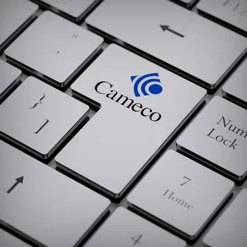 Cameco logo notebook keycap 3d illustration stock market editorial Stock Photos