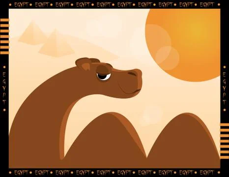Camel and desert Stock Illustration