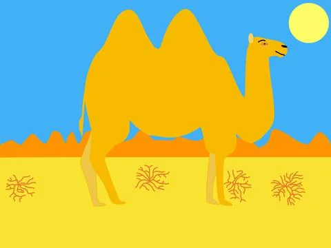 Camel And Desert Stock Illustration