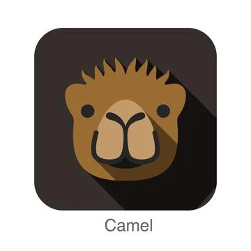 Camel animal ui flat design Stock Illustration
