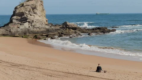 Camel beach, Santander Stock Footage 105524457