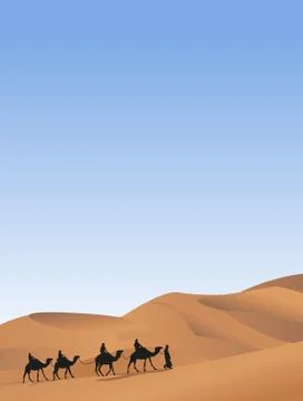 Camel caravan Stock-Illustration