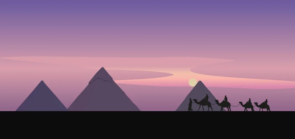 Camel caravan Stock Illustration