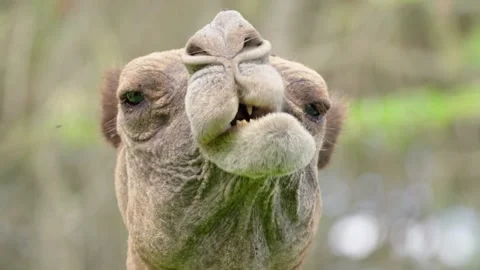 Camel Chewing Close-Up Stock Footage 305124609