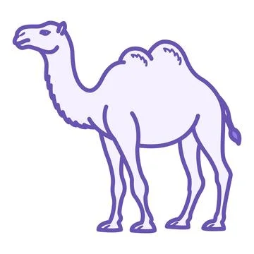Camel Color Icon. Vector Illustration. Large Ruminant Mammal. Camel with Tw.. Stock Illustration