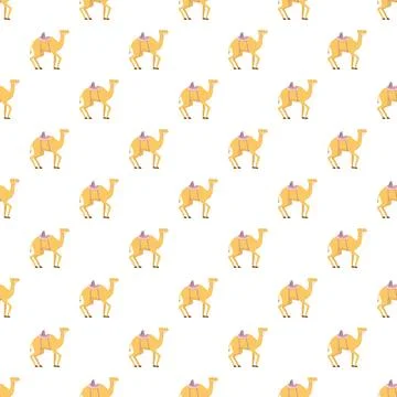 Camel desert animal pattern with saddle illustrating travel Stock Illustration