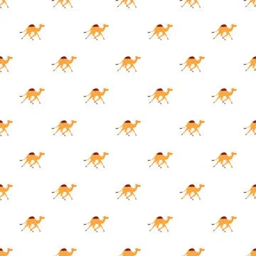 Camel desert animal repeating seamless pattern background Stock Illustration