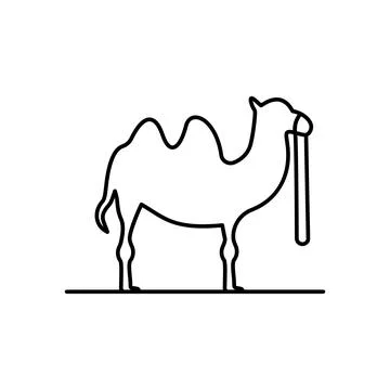 Camel facing left icon. Simple line, outline vector religion icons for ui and ux Stock Illustration