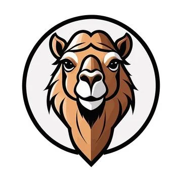 Camel head mascot. Vector illustration of a camels head mascot isolated on .. Stock-Illustration