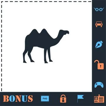 Camel icon flat Stock Illustration