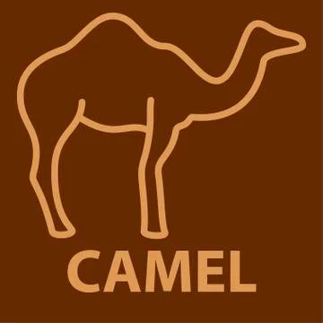 Camel icon in linear style Stock Illustration