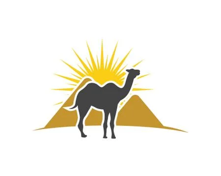 Camel Icon Logo Template design Stock Illustration