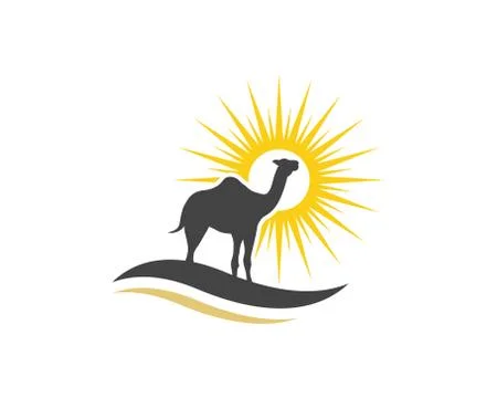 Camel Icon Logo Template design Stock Illustration