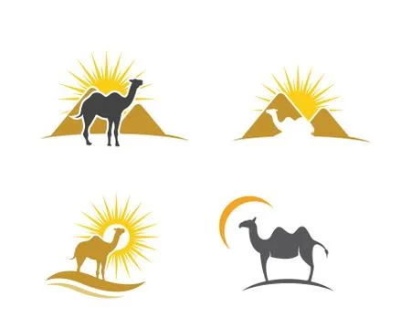 Camel Icon Logo Template design Stock Illustration