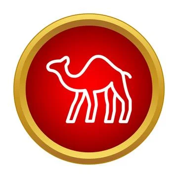 Camel icon in an outlined simple flat style Stock Illustration