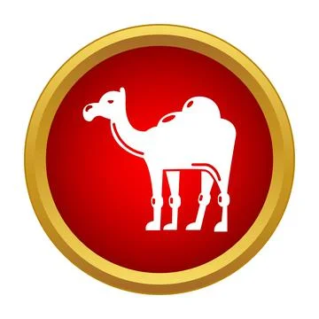 Camel icon symbol representing desert travel and journey Stock Illustration