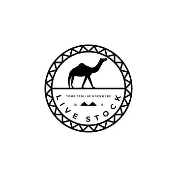 Camel logo vector illustration design, livestock logo Stock Illustration