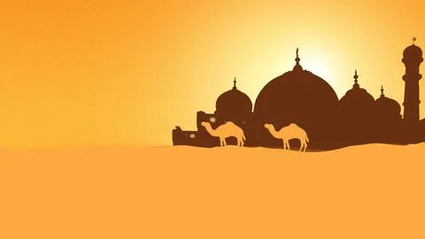 Camel with mosque pattern Stock Photos