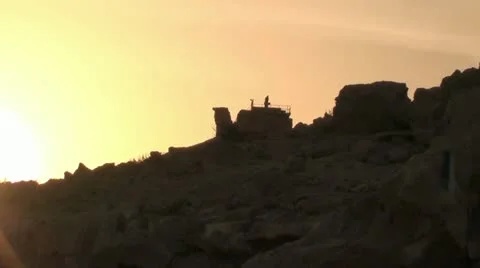 Camel Mountain, Sunset - Zoom Stock Footage 22100106