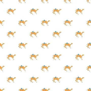 Camel pattern forming a repeating desert animal background Stock Illustration