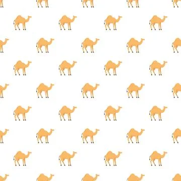 Camel pattern forming a seamless exotic desert background Stock Illustration