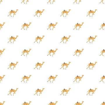 Camel pattern representing desert travel and culture Stock Illustration