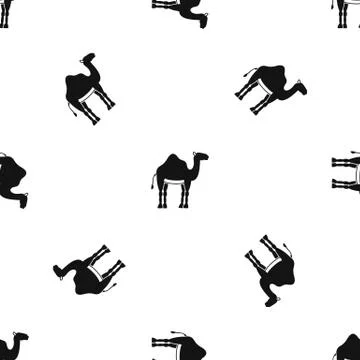 Camel pattern seamless black Stock Illustration
