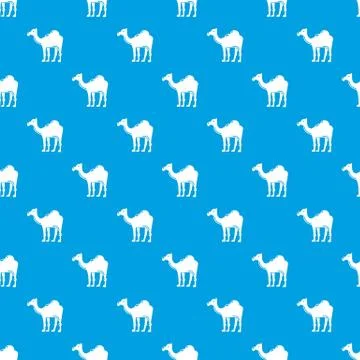 Camel pattern vector seamless blue Stock Illustration