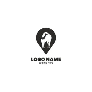 Camel place logo design vector Stock Illustration
