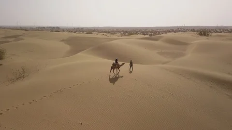 Camel Riding in Thar Desert Stock Footage