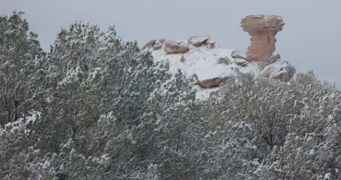 Camel Rock With Snow During the Winter Stock Footage 243162762