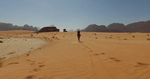 Camel running into the desert Stock Footage 90026044