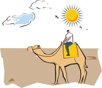 Camel safari Illustrazione stock