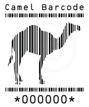 Camel silhouette in barcode Stock Illustration