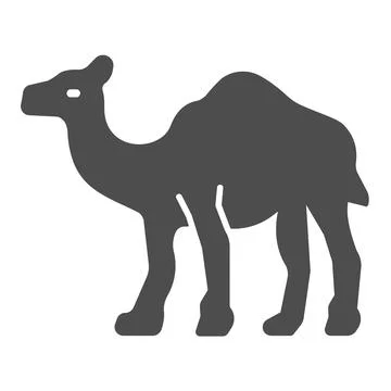 Camel solid icon, worldwildlife concept, camel vector sign on white background Stockillustratie