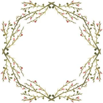 Camel thorn square frame. Decor for graphic design, printing and packaging Stock Illustration