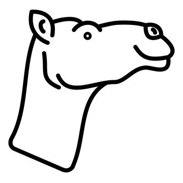 Camel Vector Icon, Lineal style icon, from Animal Head icons collection Stock Illustration