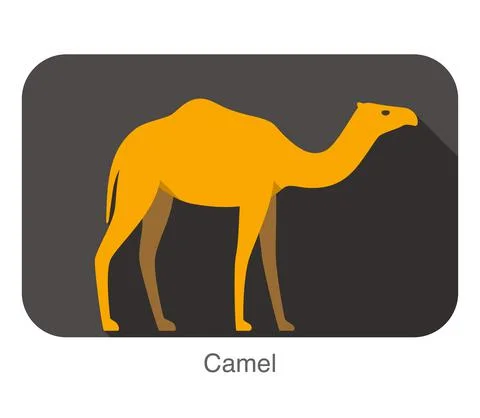 Camel walking on the ground, flat icon, Animal series. Stock-Illustration