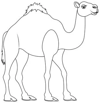 Camel Walking Outline Illustrazione stock