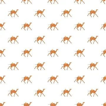 Camel walking pattern on white background Stock Illustration