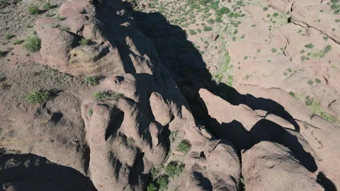 Camelback Mountain and Paradise Valley Drone 4K Stock Footage 206579997